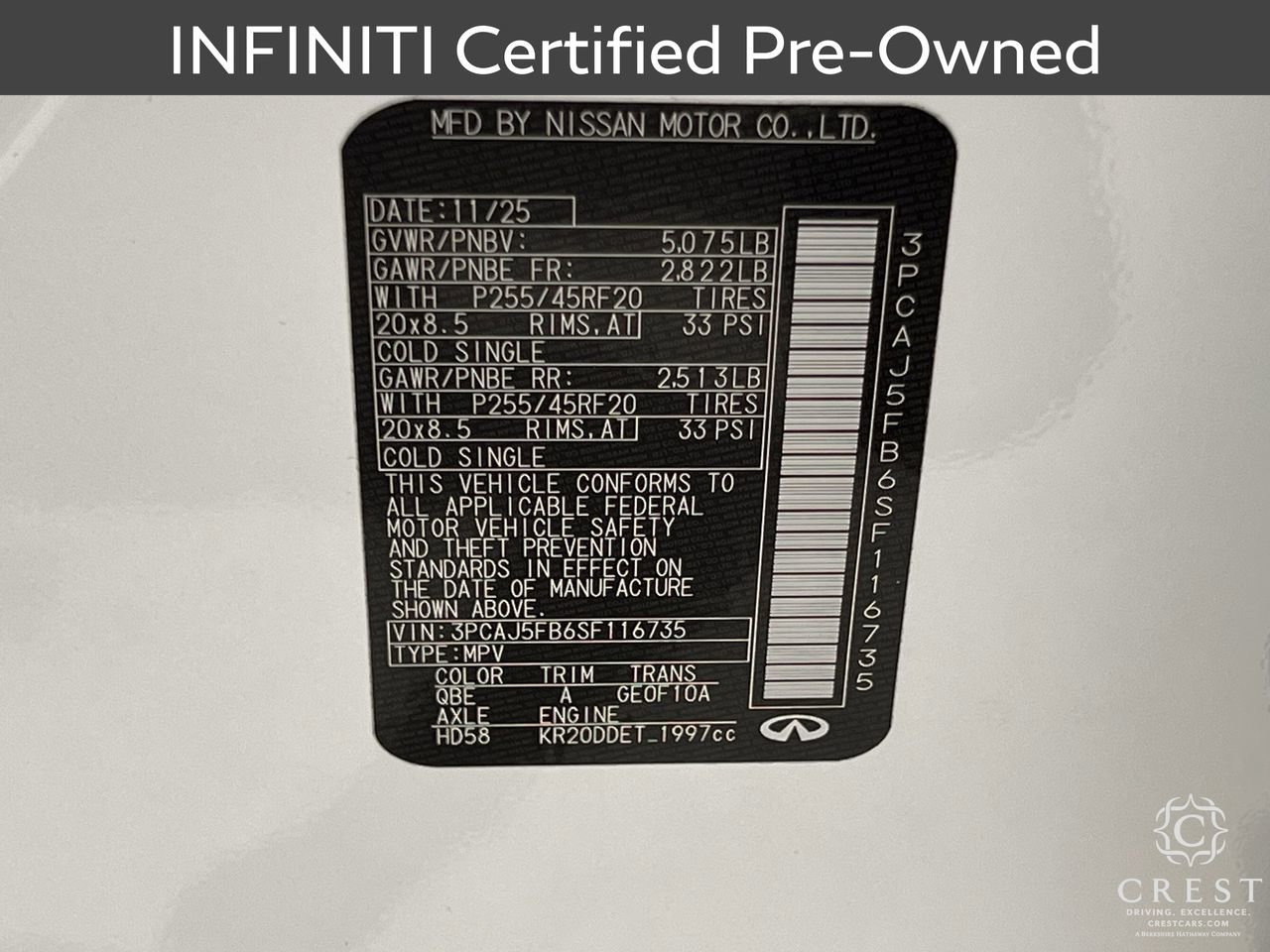 Certified 2025 INFINITI QX50 Sport AWD/4WD image 31