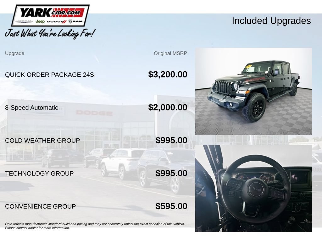 Certified 2020 Jeep Gladiator Sport w/ Quick Order Package 24S AWD/4WD image 6