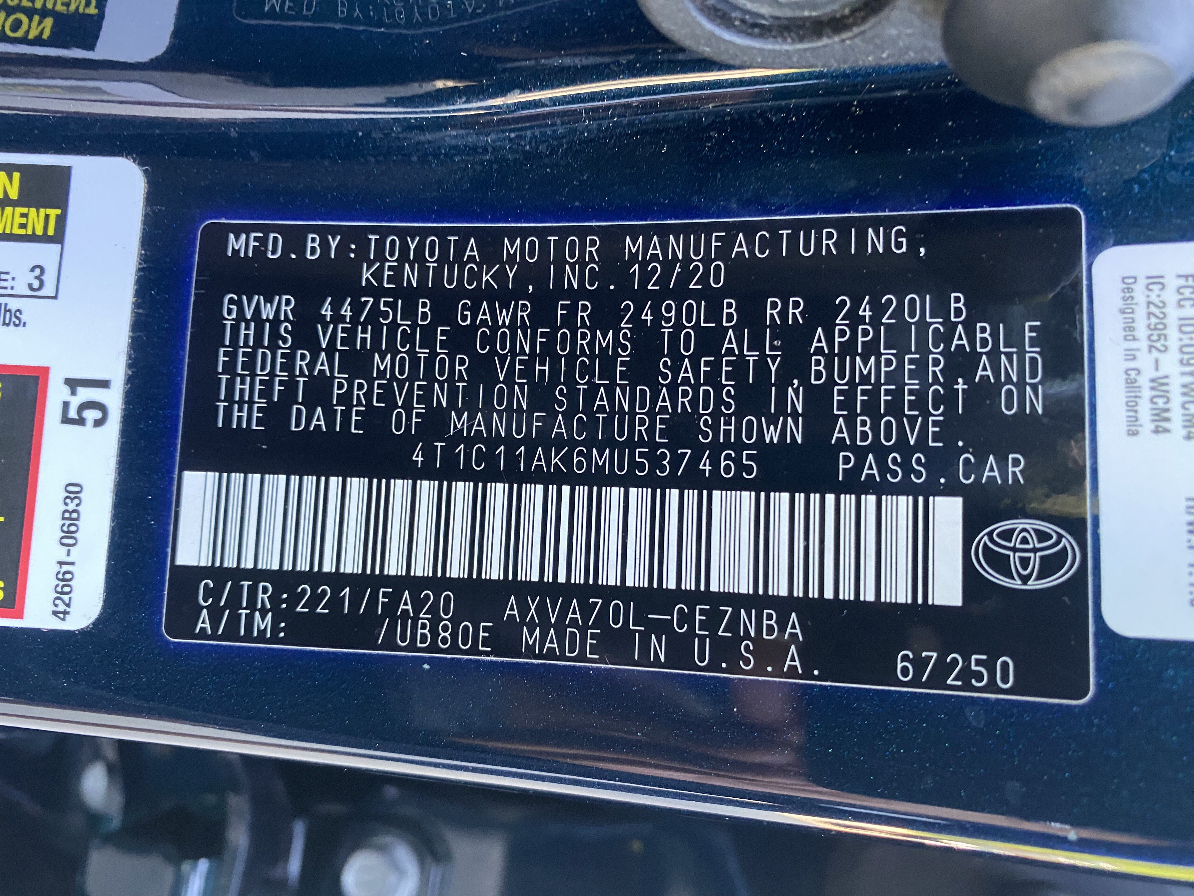 Used 2021 Toyota Camry LE FWD image 36