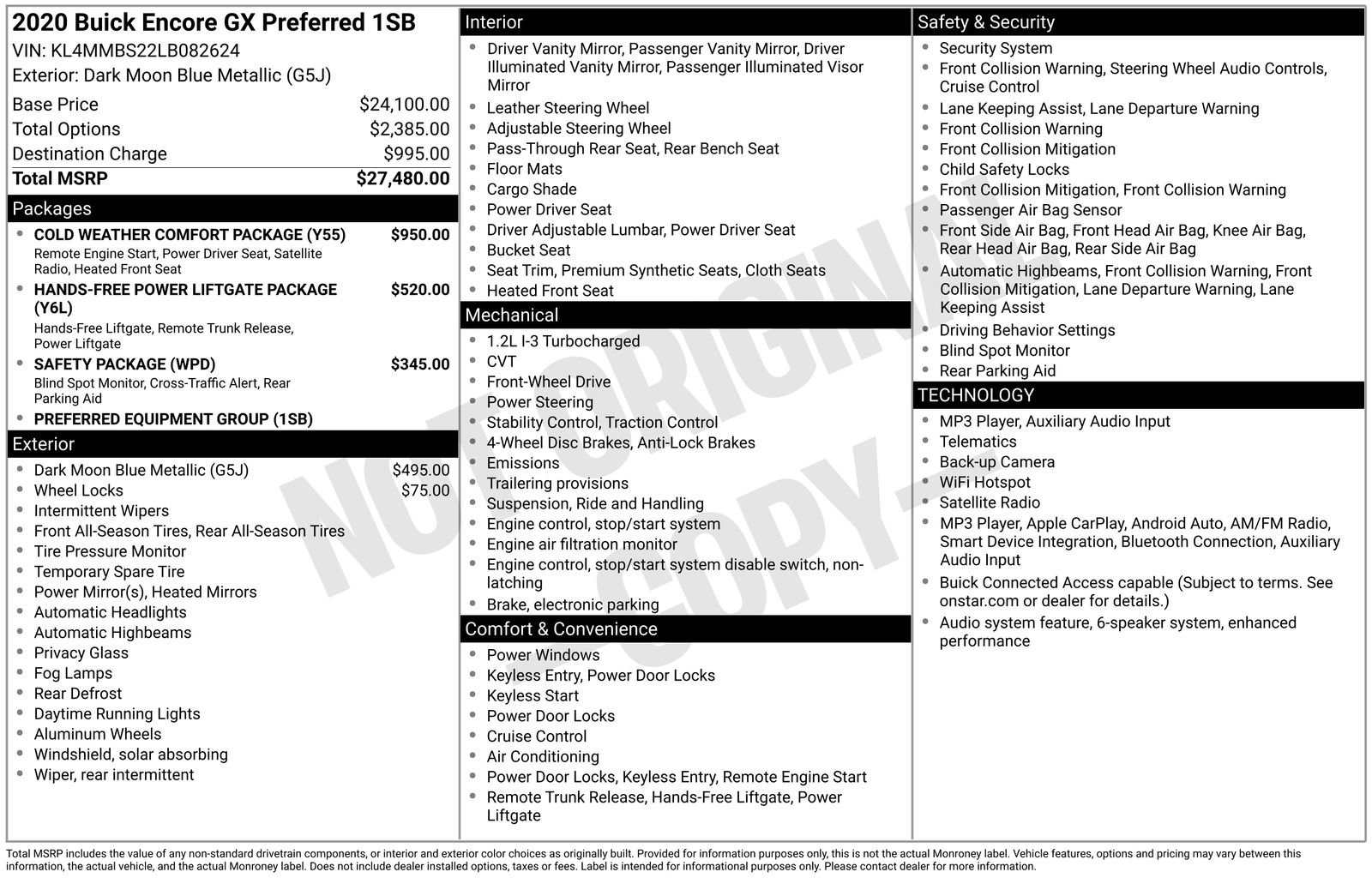 Used 2020 Buick Encore GX Preferred w/ Cold Weather Comfort Package FWD image 5