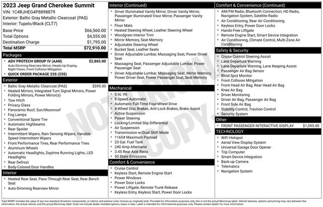 Used 2023 Jeep Grand Cherokee Summit w/ Adv Protech Group IV image 4