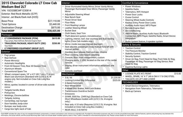 Used 2015 Chevrolet Colorado LT w/ LT Convenience Package image 30