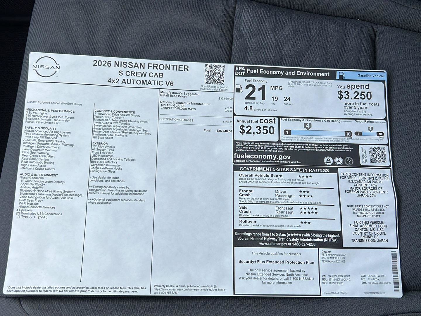 New 2026 Nissan Frontier S image 24