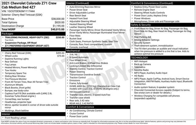 Used 2021 Chevrolet Colorado Z71 AWD/4WD image 11