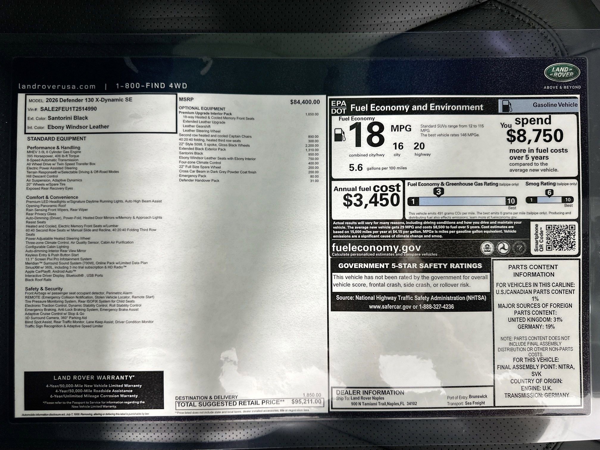 Used 2026 Land Rover Defender 130 X-Dynamic SE image 29