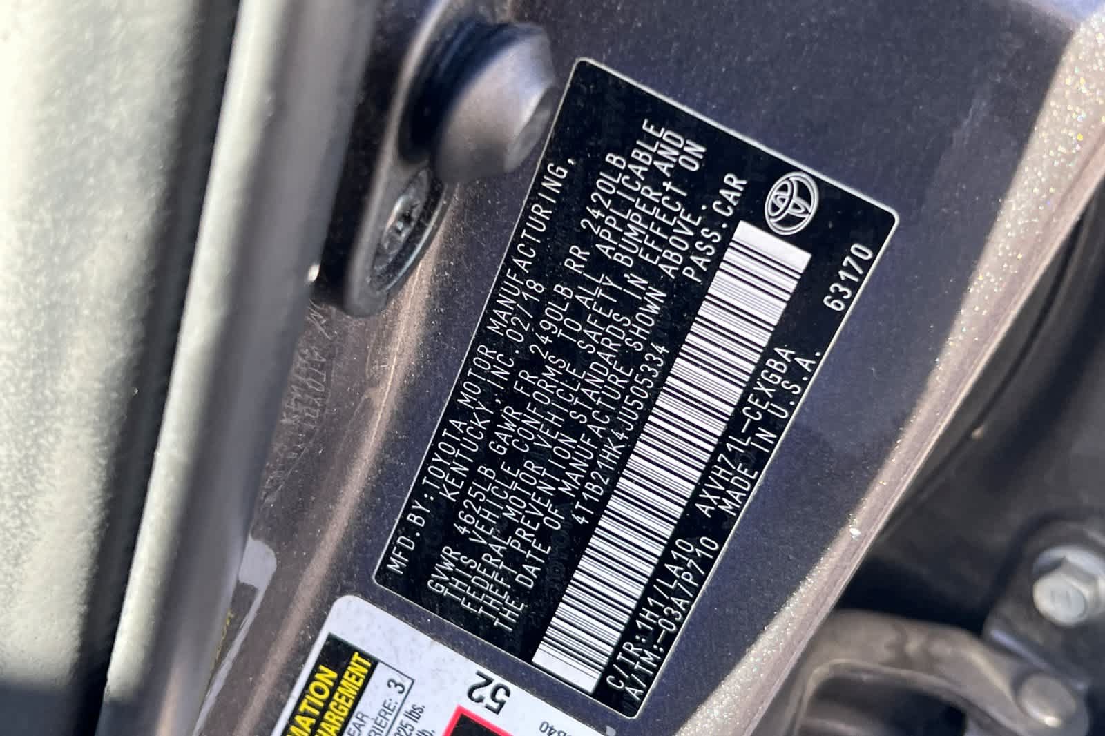 Used 2018 Toyota Camry XLE w/ Audio Package FWD image 26