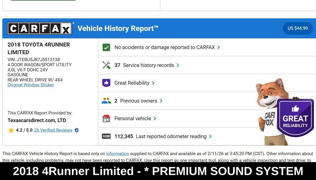 Used 2018 Toyota 4Runner Limited image 9