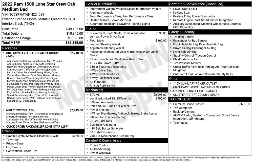 Used 2022 RAM 1500 Lone Star image 8