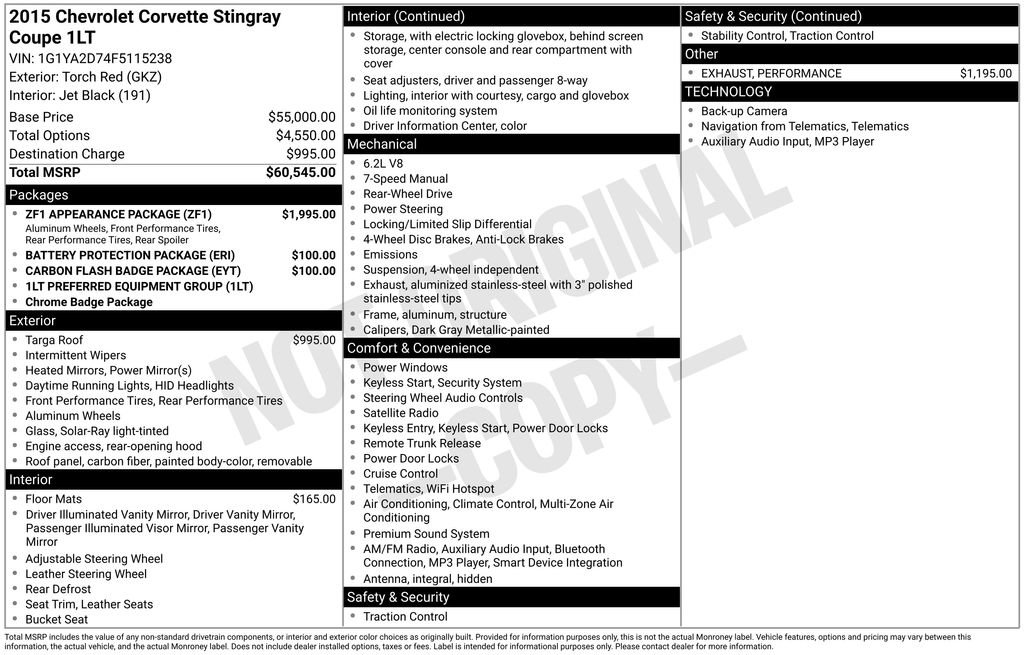 Used 2015 Chevrolet Corvette Stingray Coupe w/ ZF1 Appearance Package image 30