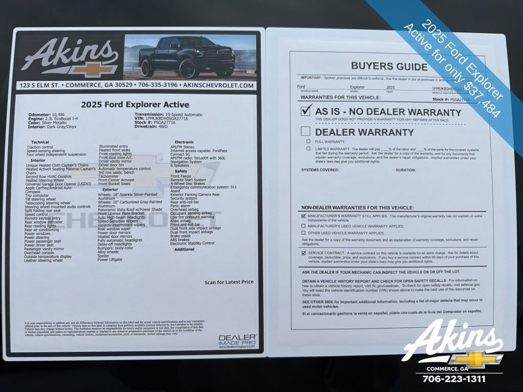 Used 2025 Ford Explorer Active w/ Active Comfort Package AWD/4WD image 12