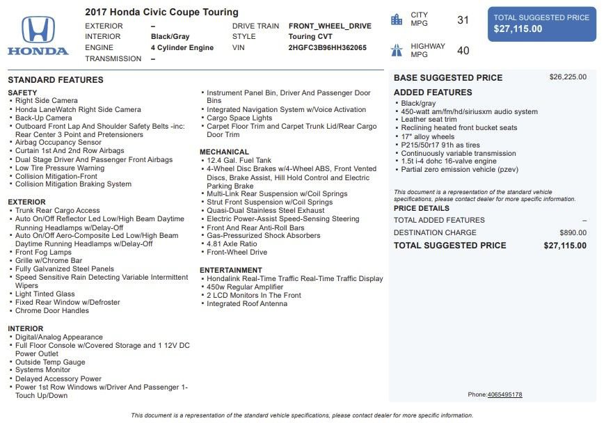 Used 2017 Honda Civic Touring image 40