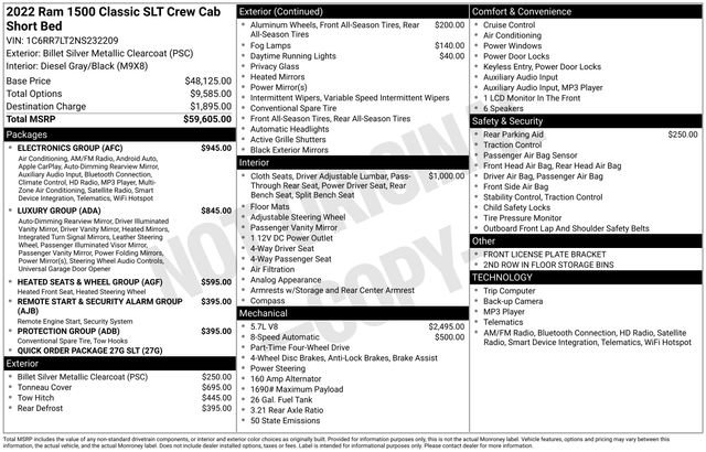Used 2022 RAM 1500 Classic SLT w/ Electronics Group image 6