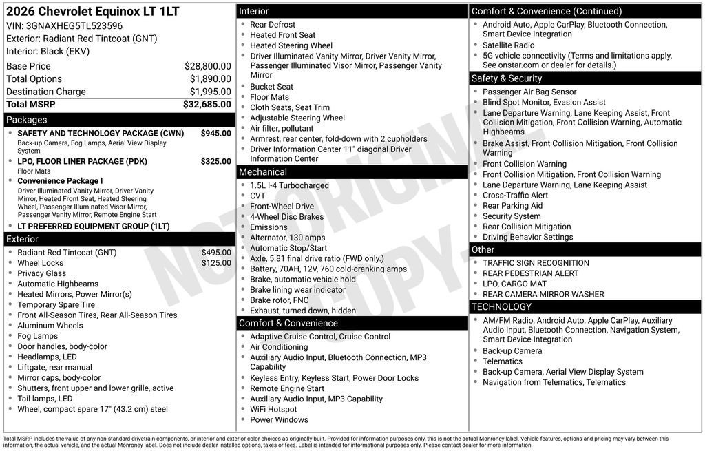 New 2026 Chevrolet Equinox LT w/ Safety and Technology Package FWD image 11
