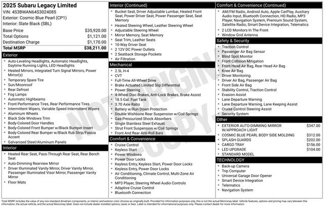 Certified 2025 Subaru Legacy Limited image 22