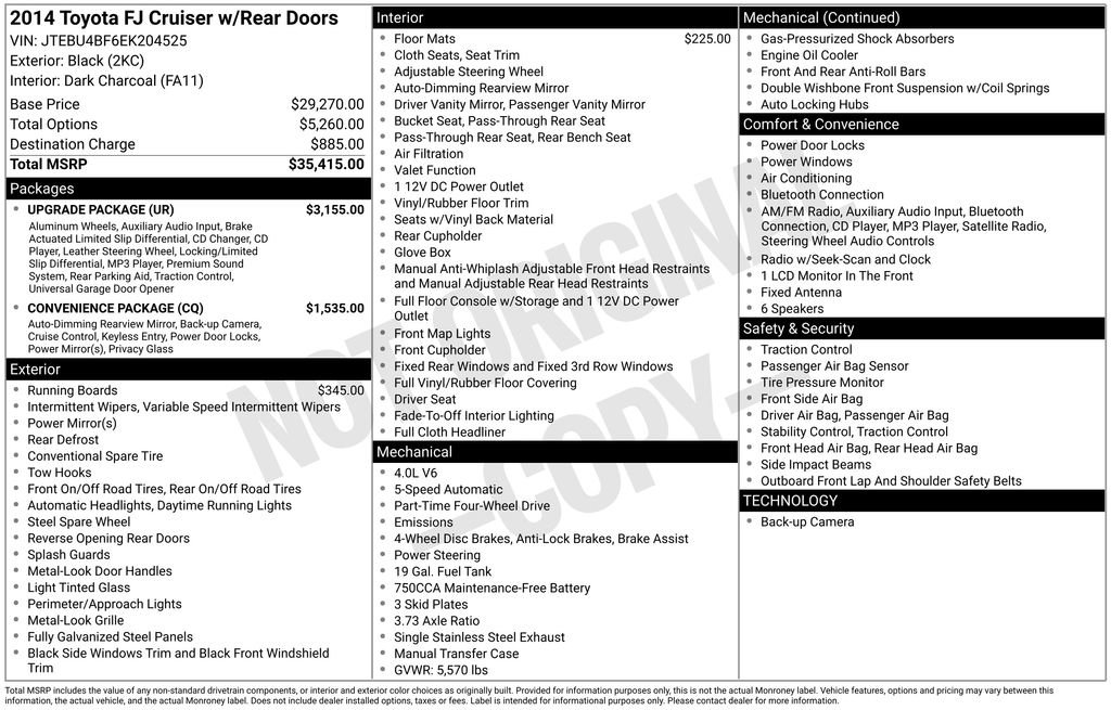 Used 2014 Toyota FJ Cruiser 4WD w/ Upgrade Package image 36