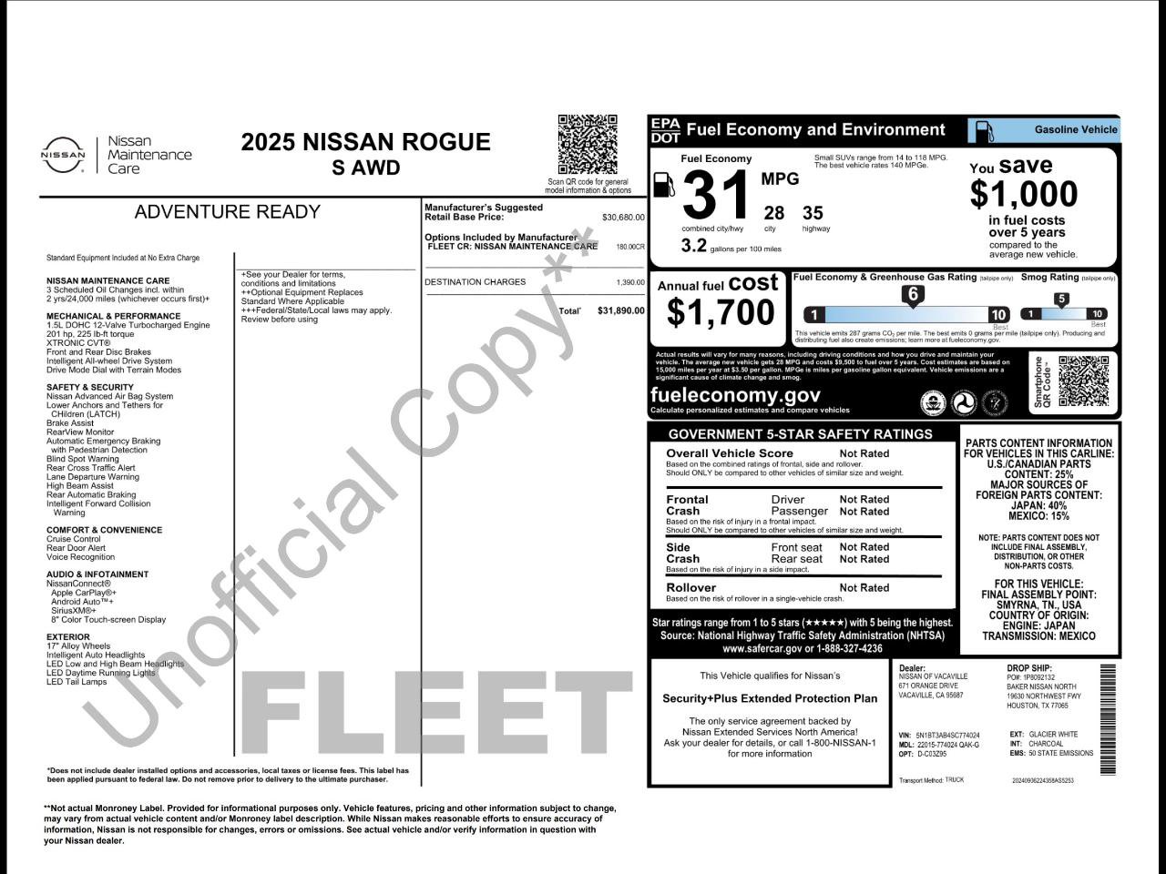 Used 2025 Nissan Rogue S AWD/4WD image 4