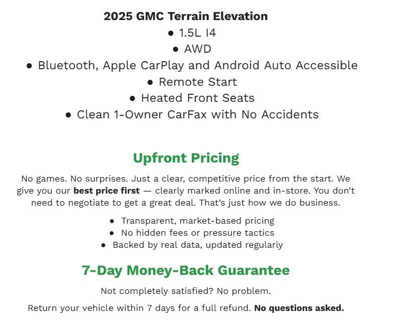 Certified 2025 GMC Terrain Elevation image 2