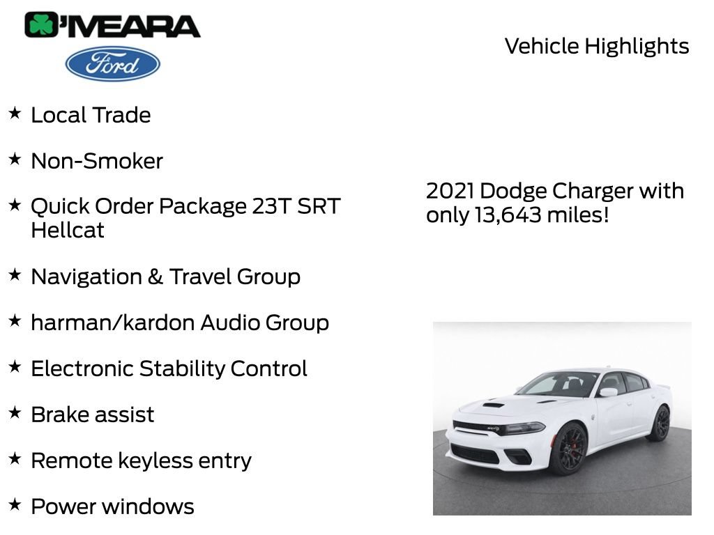 Used 2021 Dodge Charger SRT Hellcat w/ Harman/Kardon Audio Group RWD image 8