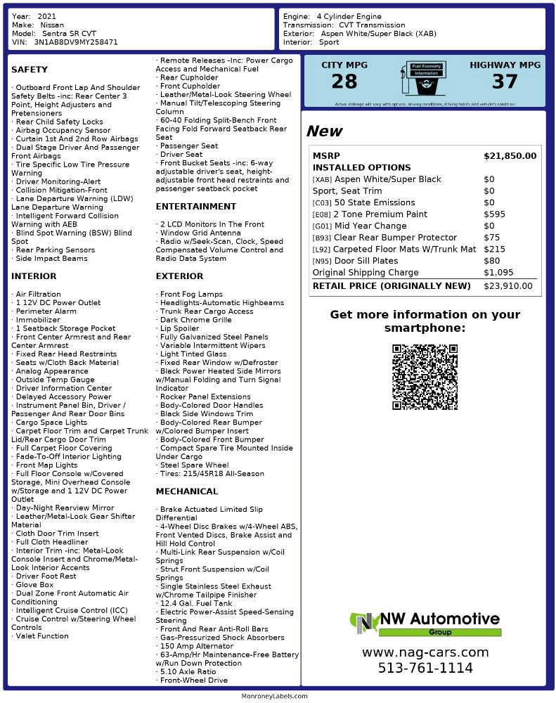 Used 2021 Nissan Sentra SR image 2
