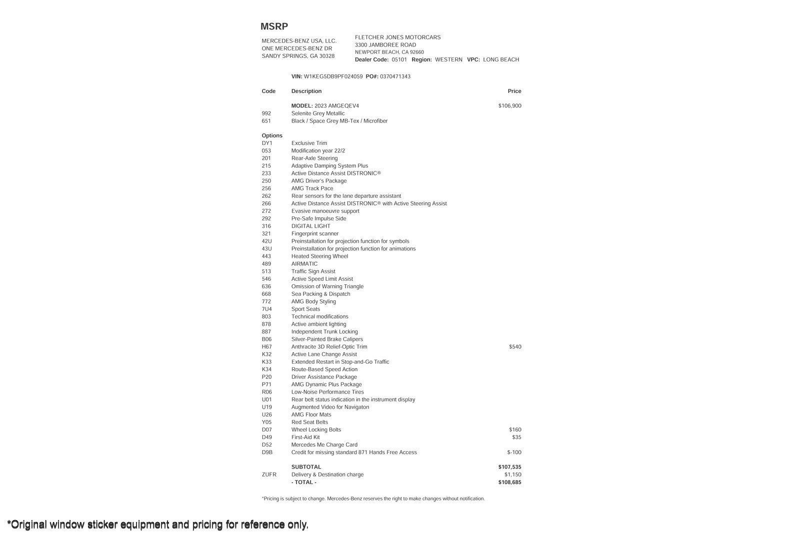 Used 2023 Mercedes-Benz EQE AMG 4MATIC Sedan image 2