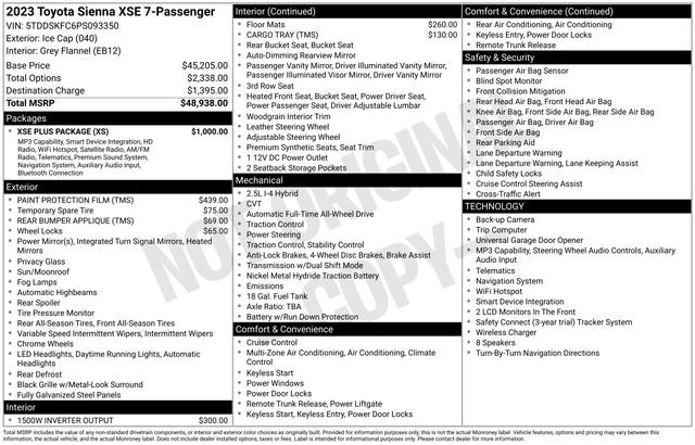 Used 2023 Toyota Sienna XSE w/ XSE Plus Package AWD/4WD image 36