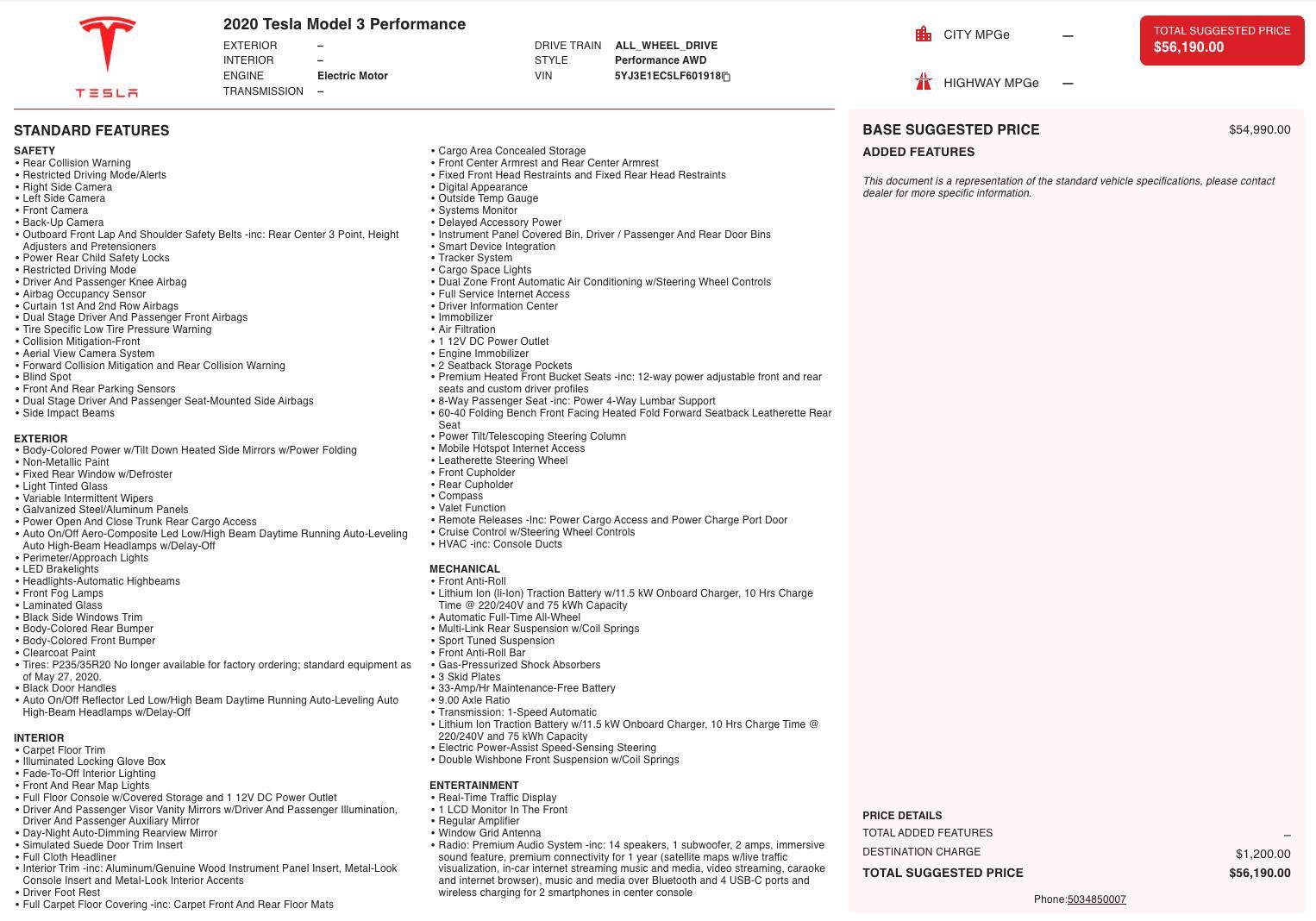 Used 2020 Tesla Model 3 Performance image 5