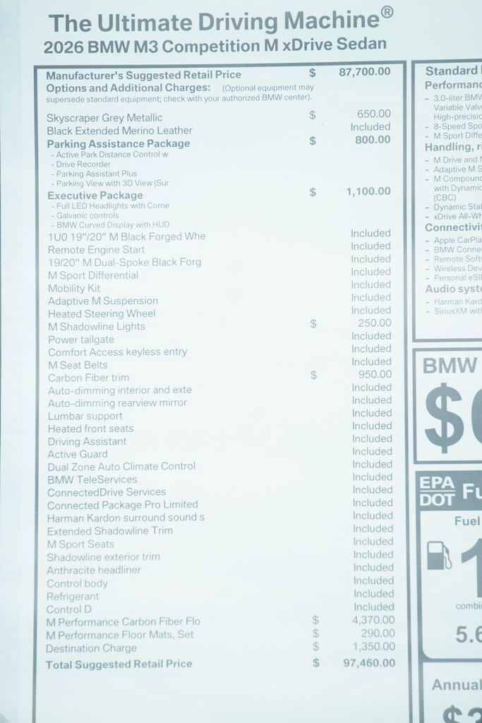 New 2026 BMW M3 Competition w/ Executive Package image 11