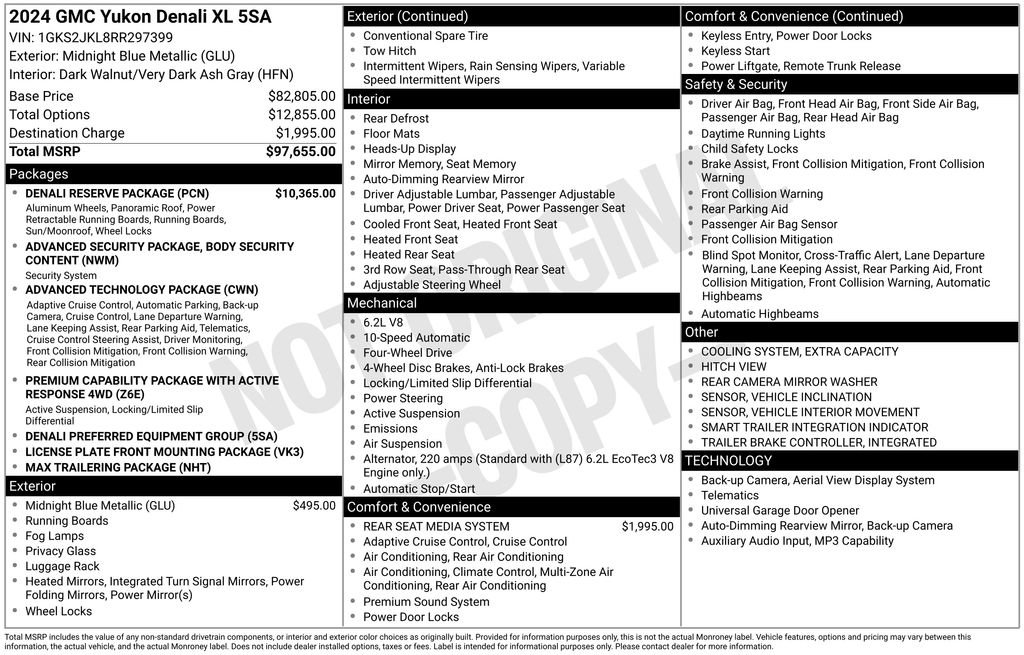 Used 2024 GMC Yukon XL Denali w/ Denali Reserve Package AWD/4WD image 26