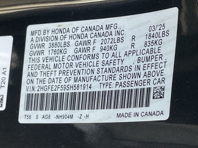 Certified 2025 Honda Civic Sport image 29