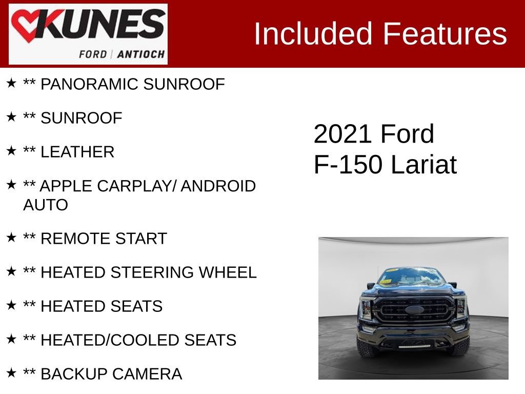Used 2021 Ford F150 Lariat w/ Equipment Group 502A High AWD/4WD image 3
