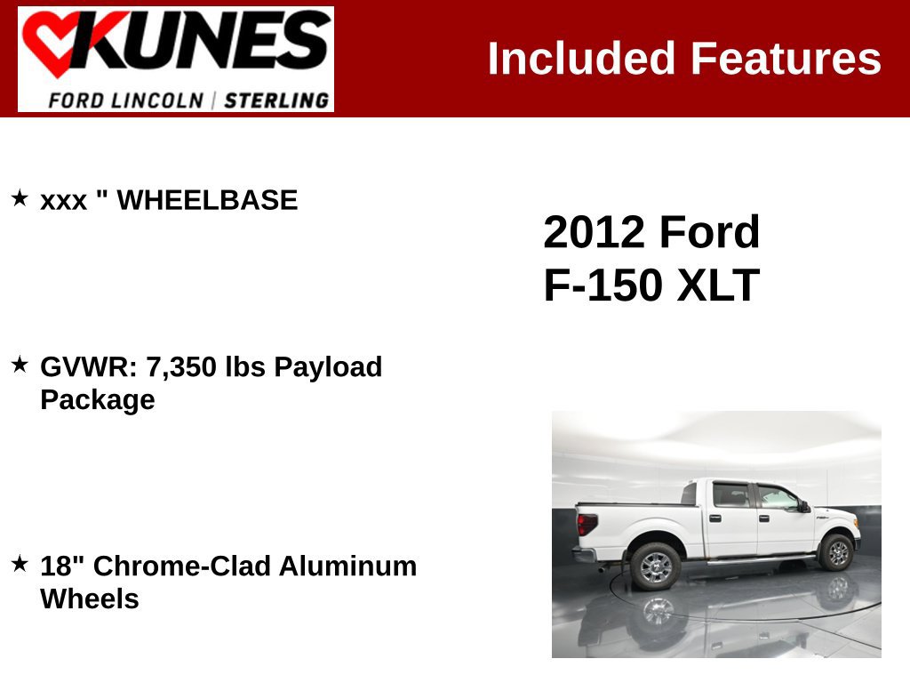 Used 2012 Ford F150 XLT w/ XLT Chrome Pkg AWD/4WD image 2