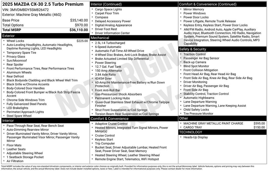 New 2025 MAZDA CX-30 2.5 Turbo w/ Premium Package image 7