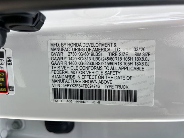 New 2026 Honda Ridgeline Black Edition image 18