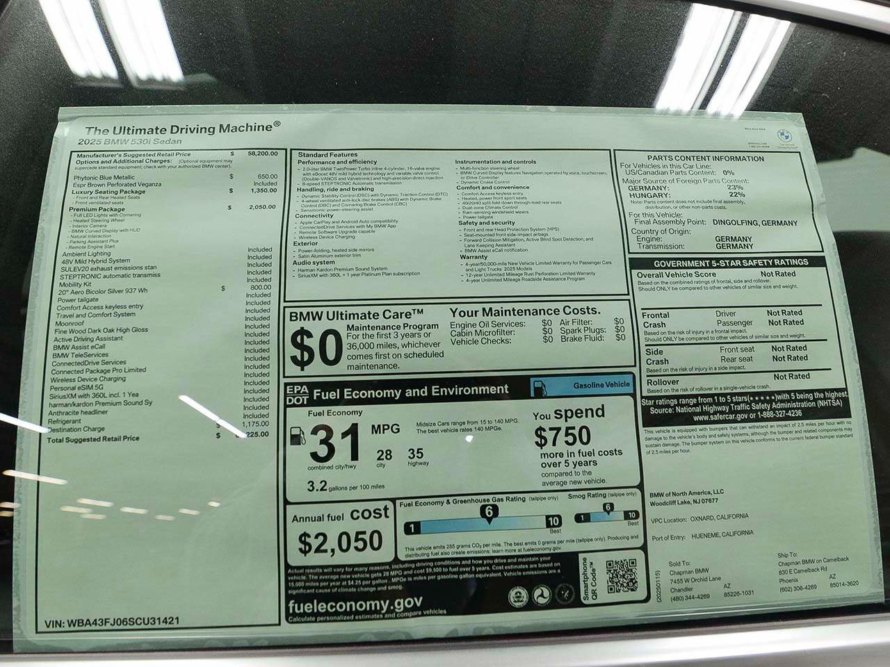 Certified 2025 BMW 530i w/ Premium Package image 15