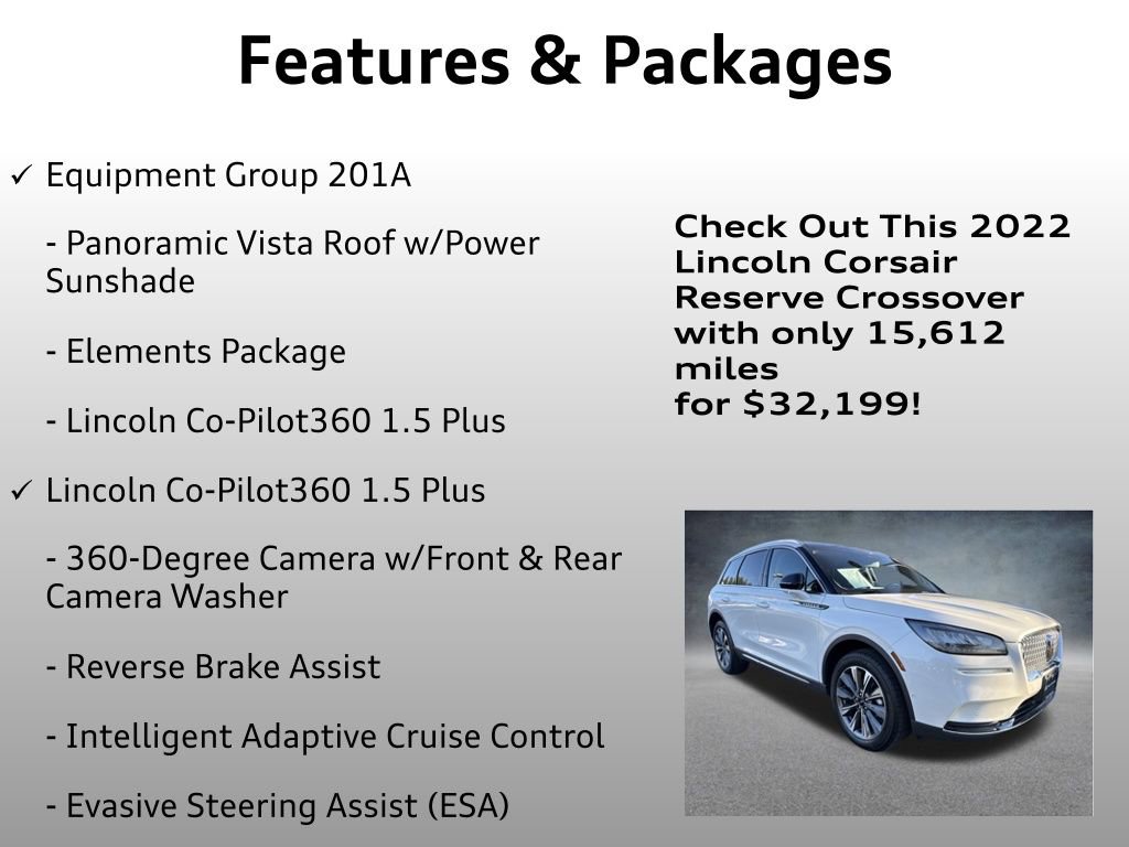 Used 2022 Lincoln Corsair Reserve w/ Equipment Group 201A image 12