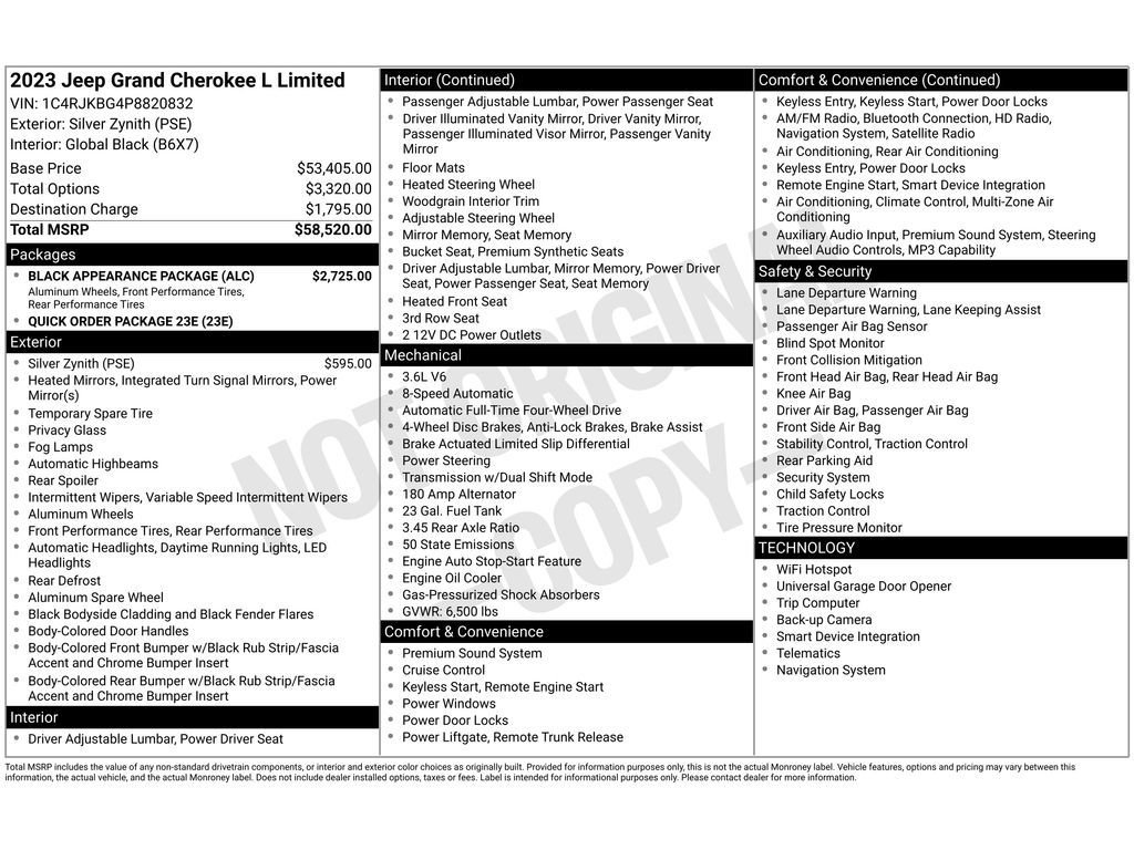 Used 2023 Jeep Grand Cherokee L Limited w/ Black Appearance Package AWD/4WD image 28
