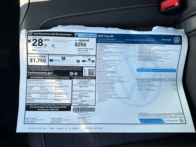 New 2026 Volkswagen Taos SE AWD/4WD image 14