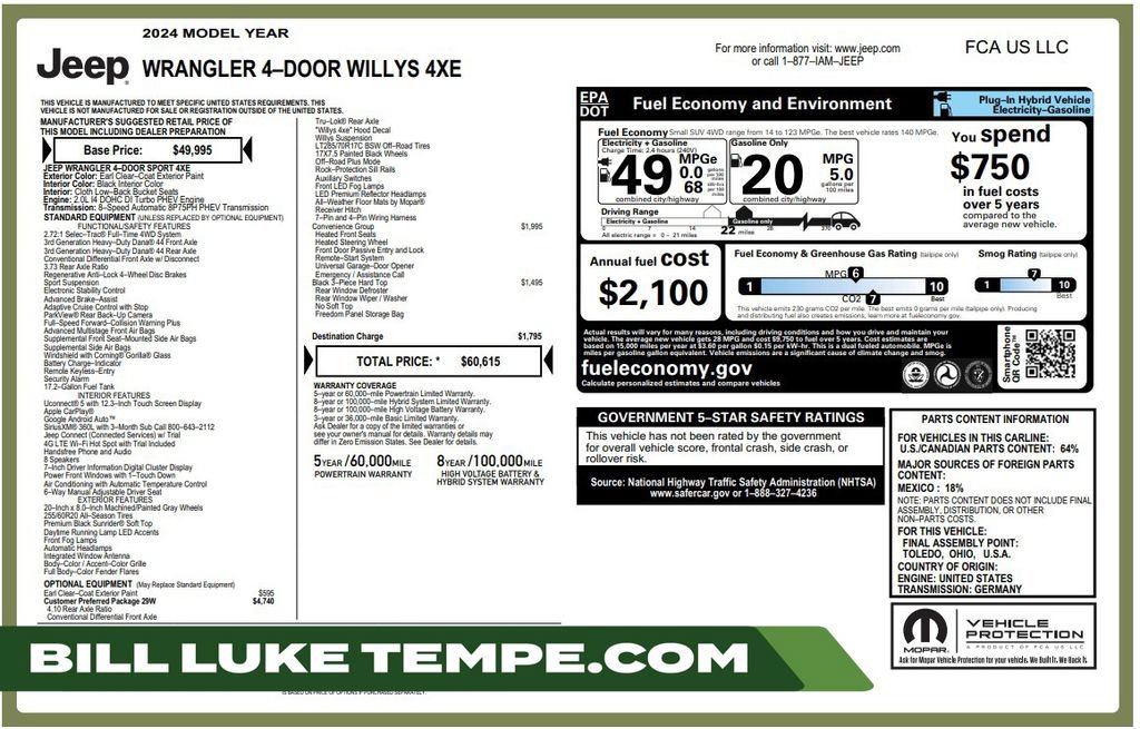 Used 2024 Jeep Wrangler Unlimited AWD/4WD image 1