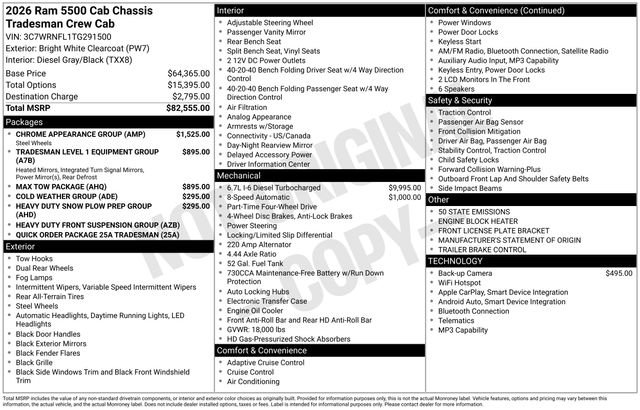 New 2026 RAM 5500 Tradesman w/ Chrome Appearance Group AWD/4WD image 4