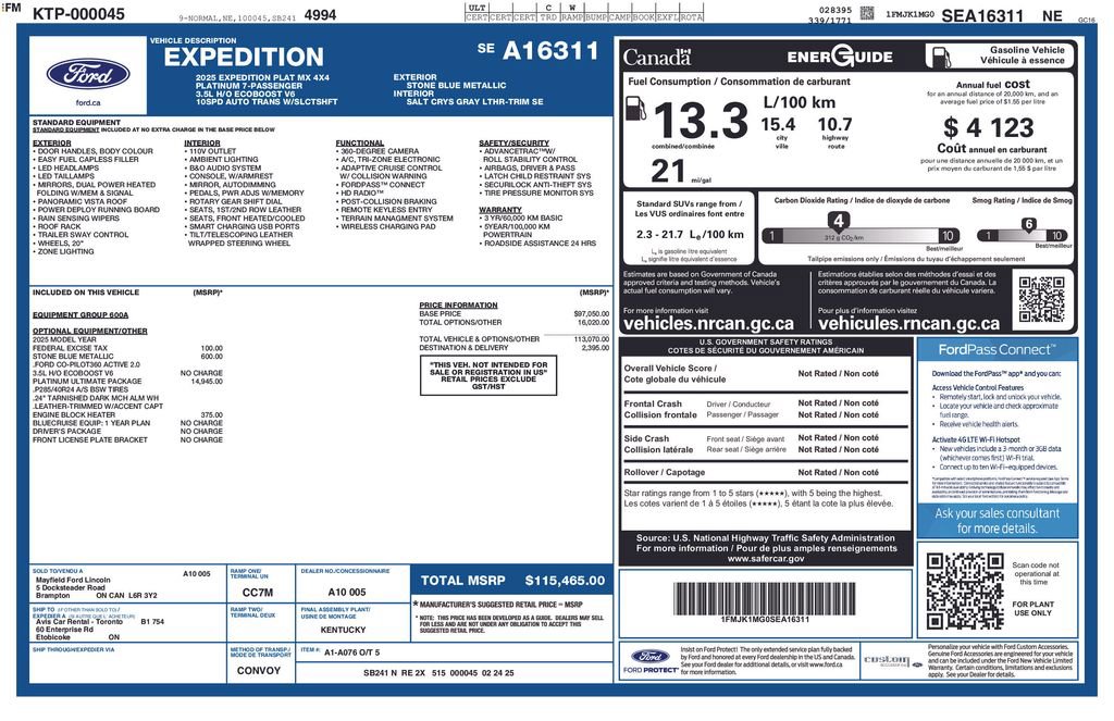 Used 2025 Ford Expedition Max Platinum w/ Platinum Ultimate Package AWD/4WD image 85