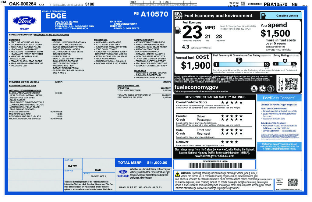 Certified 2023 Ford Edge SE w/ Black Appearance Package AWD/4WD image 35