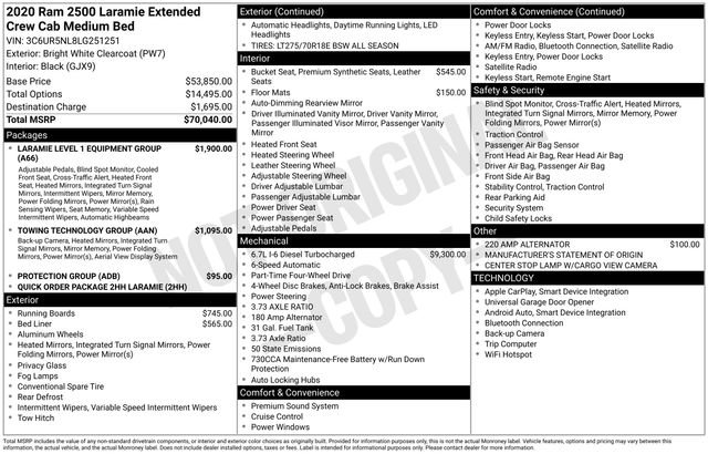 Used 2020 RAM 2500 Laramie image 17