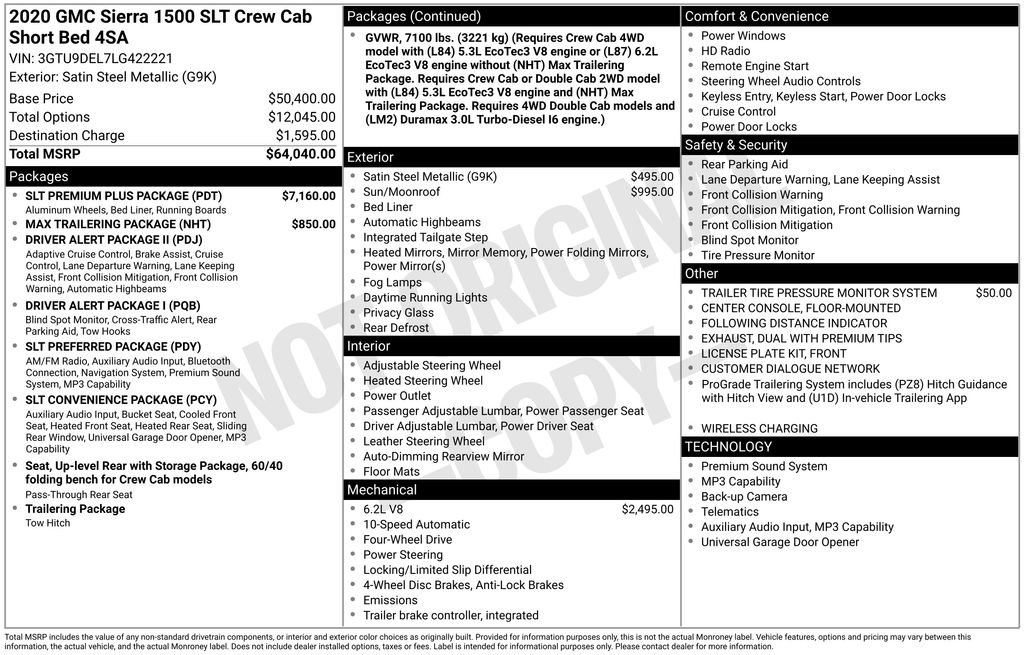 Used 2020 GMC Sierra 1500 SLT w/ SLT Premium Plus Package image 2