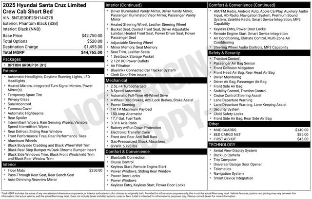 New 2025 Hyundai Santa Cruz Limited AWD/4WD image 50