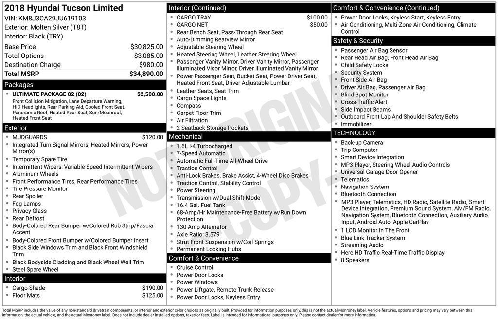 Used 2018 Hyundai Tucson Limited w/ Ultimate Package 02 AWD/4WD image 2