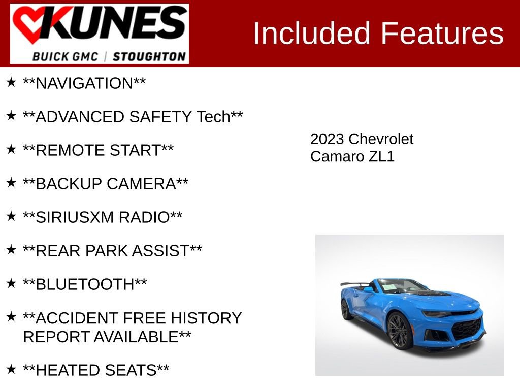 Used 2023 Chevrolet Camaro ZL1 image 2