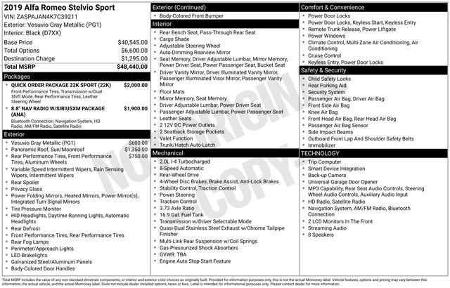 Used 2019 Alfa Romeo Stelvio Sport w/ Quick Order Package 22K Sport RWD video 2