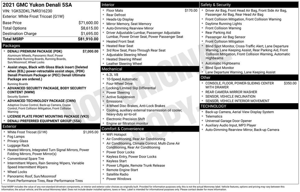 Used 2021 GMC Yukon Denali w/ Denali Premium Package image 37