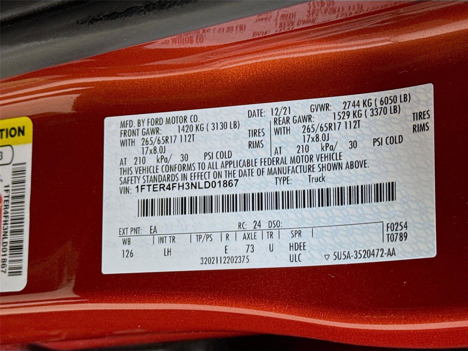 Used 2022 Ford Ranger XL w/ FX4 Off-Road Package AWD/4WD image 21