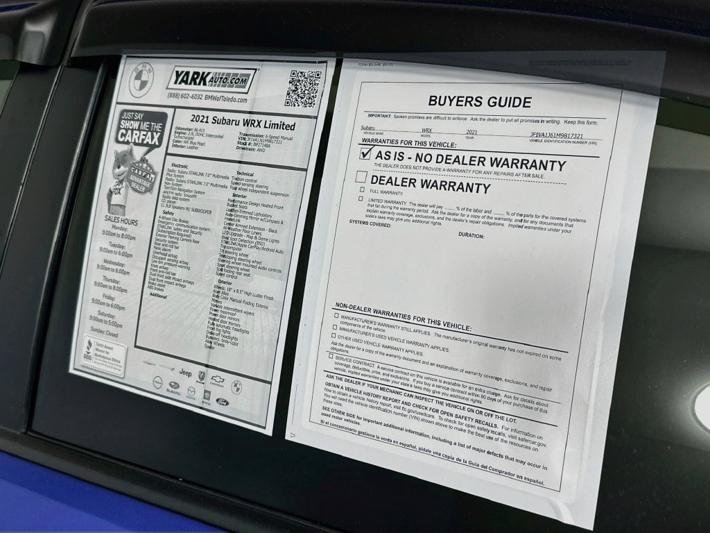 Used 2021 Subaru WRX Limited AWD/4WD image 12